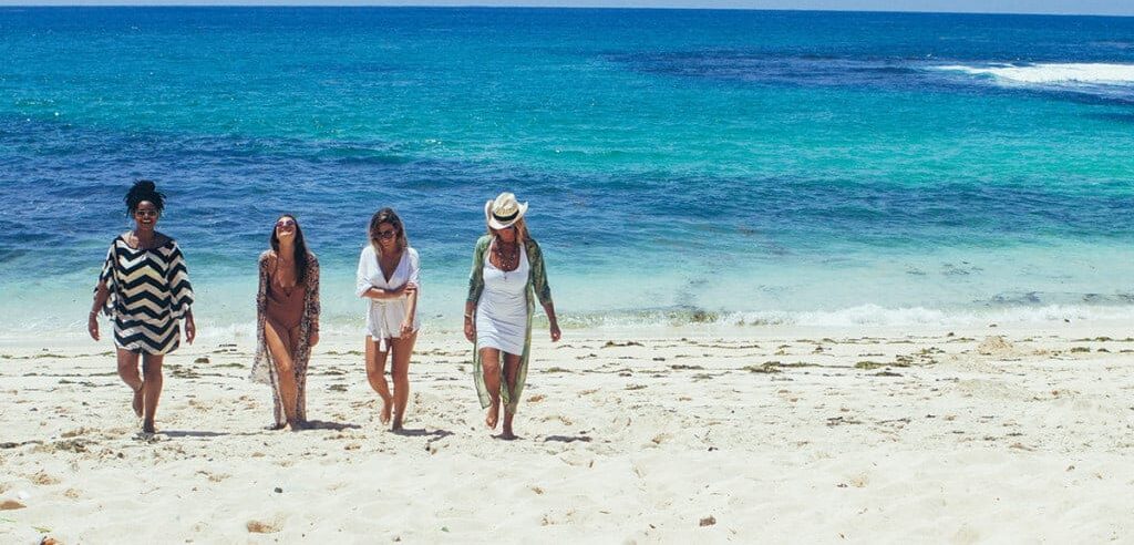 women on the beach